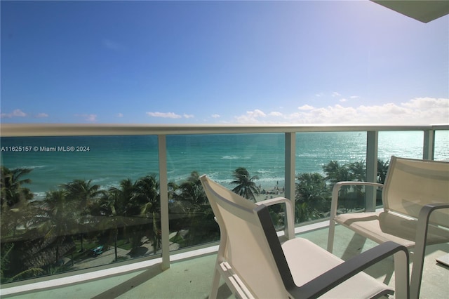 balcony with a water view