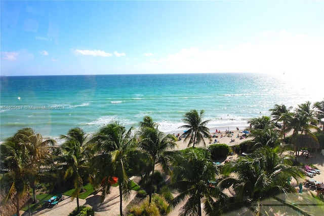 property view of water with a beach view