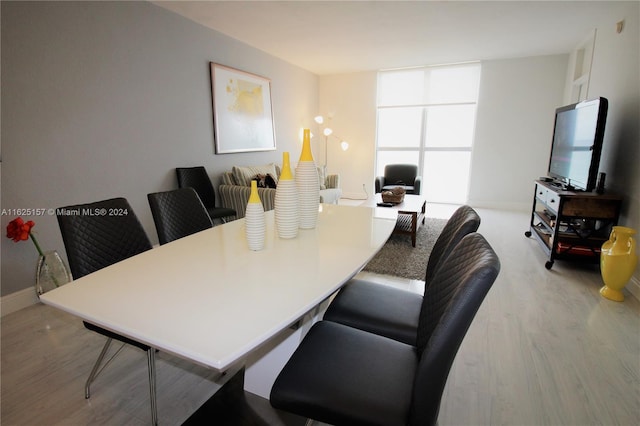 dining area featuring light hardwood / wood-style floors