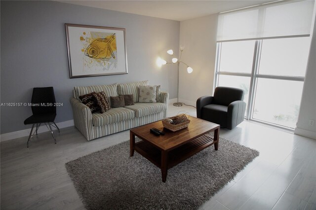 living room featuring hardwood / wood-style flooring