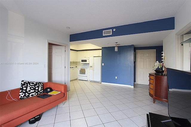 view of tiled living room