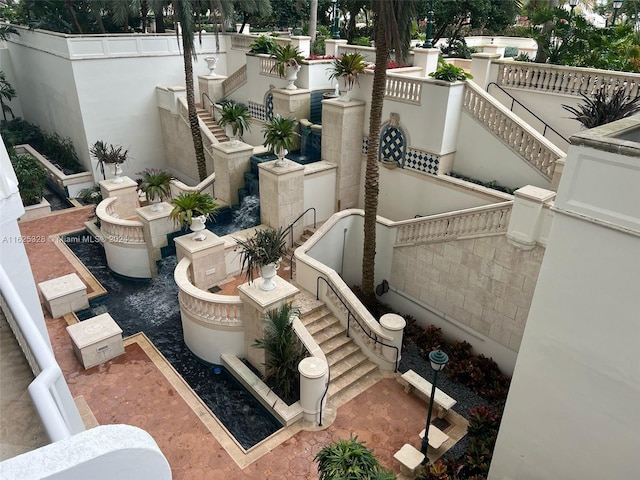 exterior details with tile patterned flooring