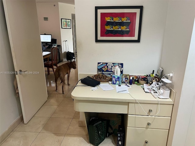 office space featuring light tile patterned floors