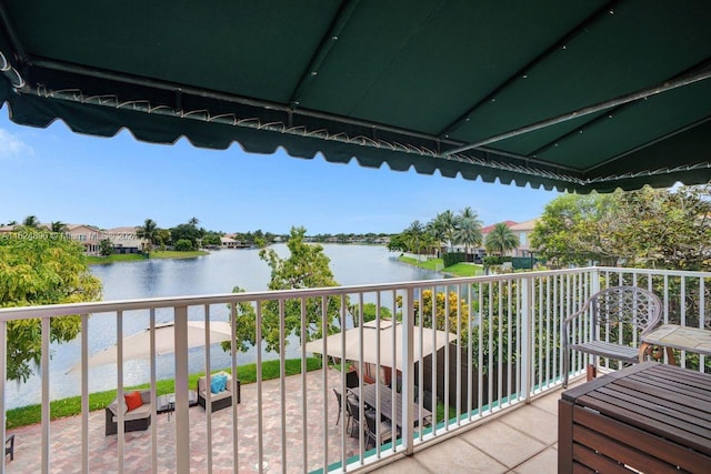 balcony with a water view