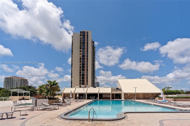 view of pool with a patio