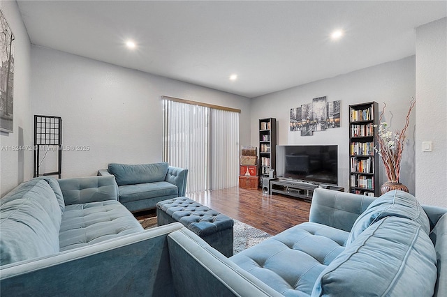 living room with wood-type flooring