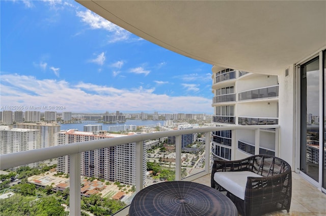 balcony with a water view