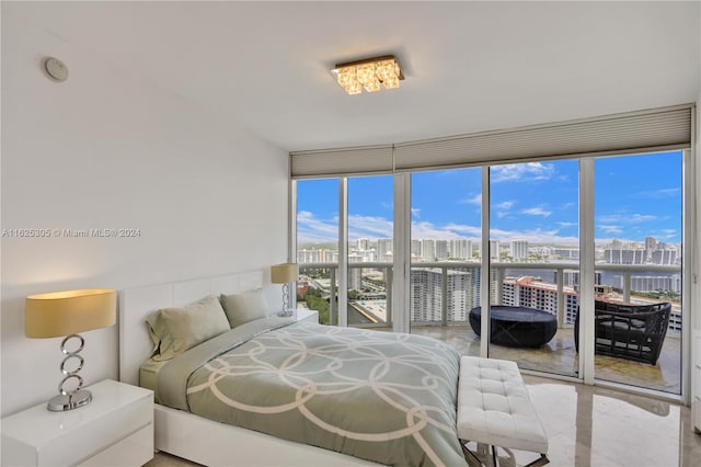 bedroom with expansive windows