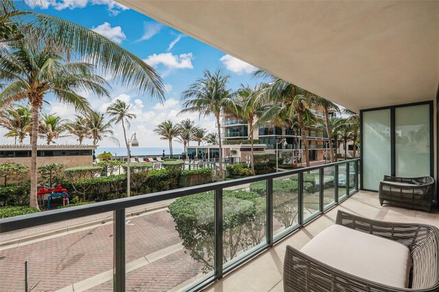 balcony with a water view