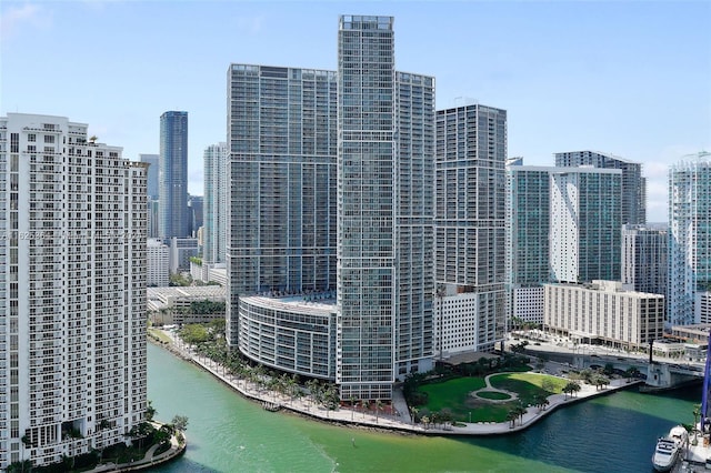 view of city with a water view