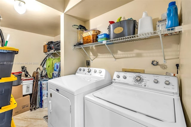 2606 NW 104th Ave Unit 106, Sunrise, FL 33322 - laundry area with laundry area, washer and clothes dryer, and marble finish floor