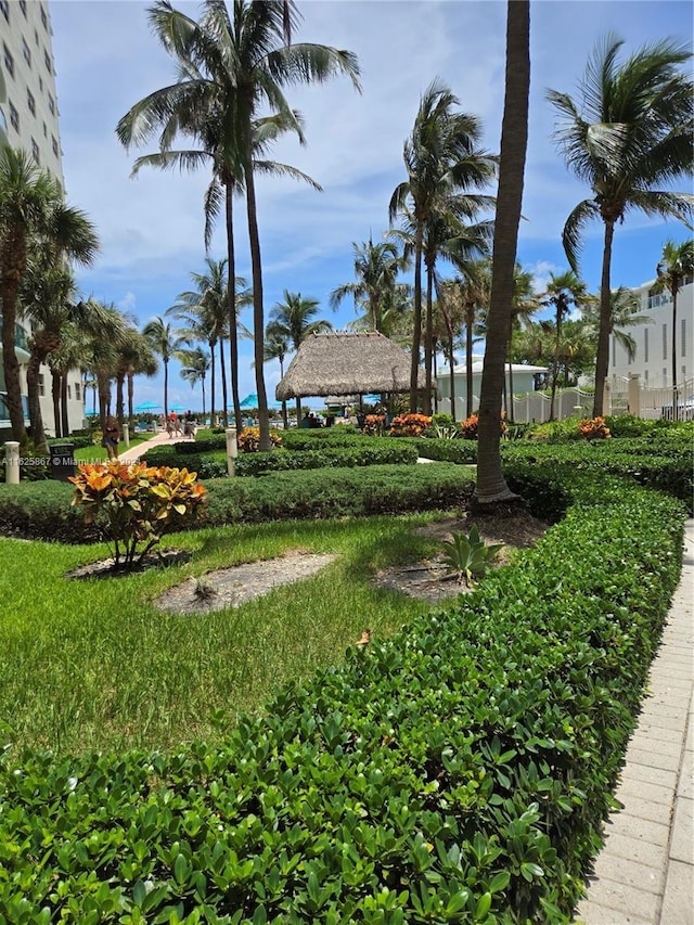 view of yard featuring a gazebo