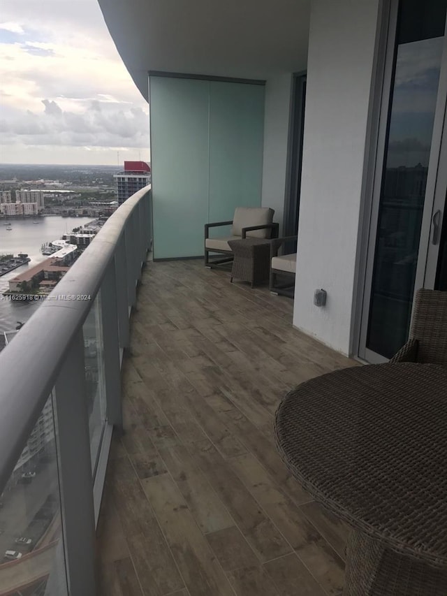 balcony with a water view