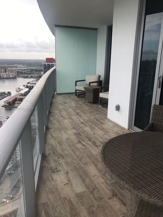 balcony with a water view