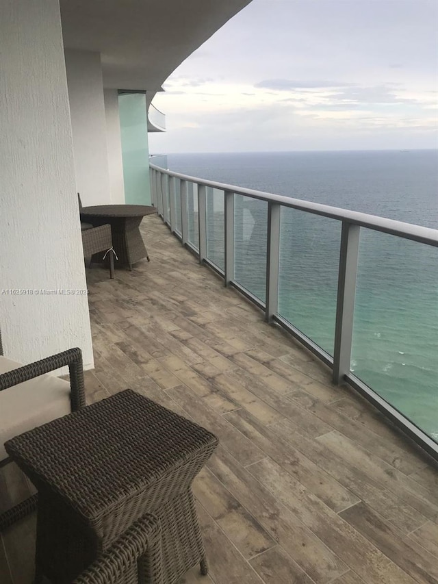 balcony with a water view