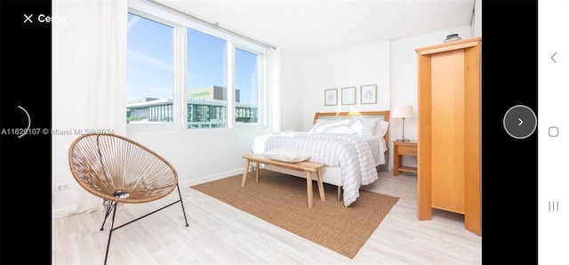 bedroom featuring light hardwood / wood-style flooring