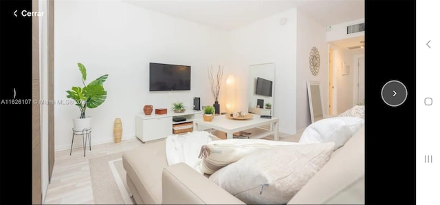 living room featuring light hardwood / wood-style flooring