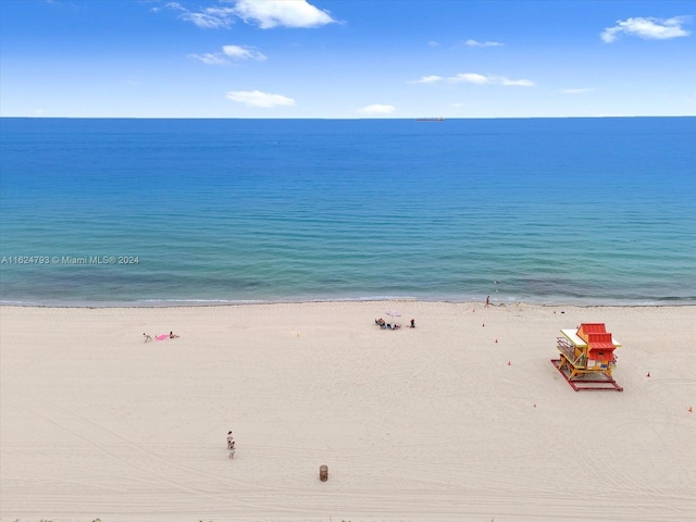 property view of water featuring a view of the beach