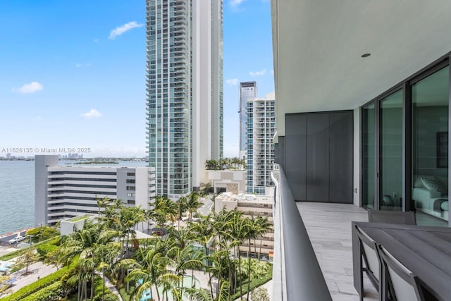 480 NE 31st St Unit 1005, Miami, FL 33137 - balcony with a water view and a view of city