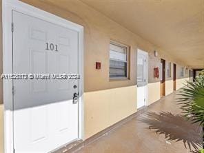 view of doorway to property