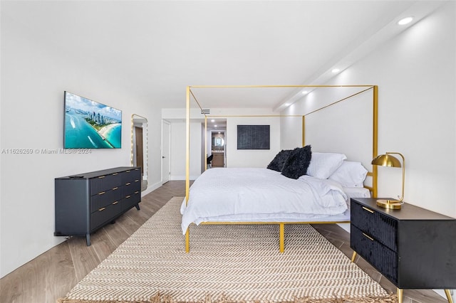 bedroom featuring light hardwood / wood-style floors