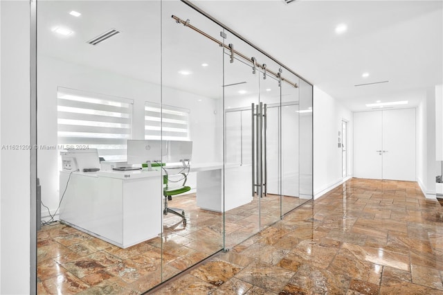 interior space with washer and clothes dryer