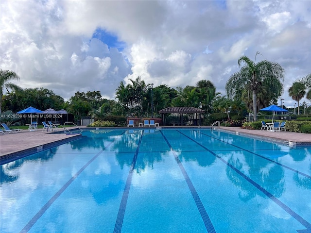 view of pool featuring a pergola