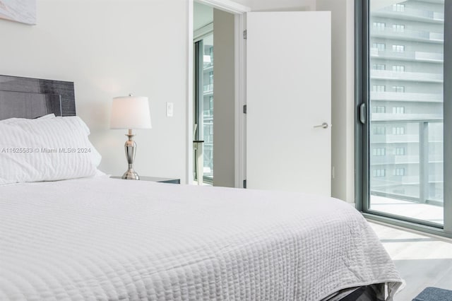 bedroom featuring light wood-type flooring