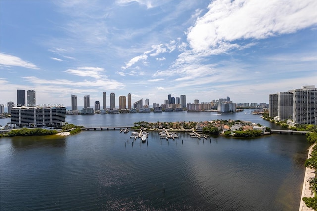 water view with a view of city