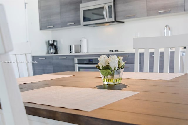 kitchen with appliances with stainless steel finishes