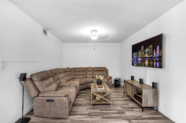 living room featuring hardwood / wood-style flooring