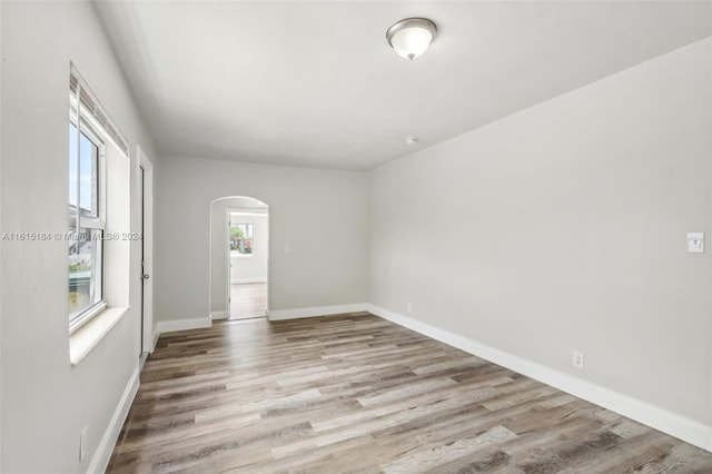 empty room featuring light hardwood / wood-style flooring