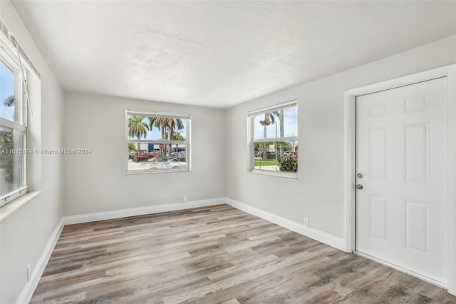 empty room with light wood-type flooring