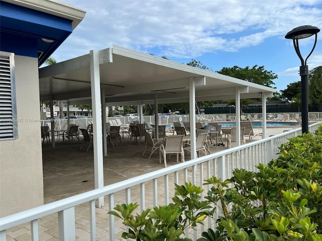 view of patio / terrace with a community pool