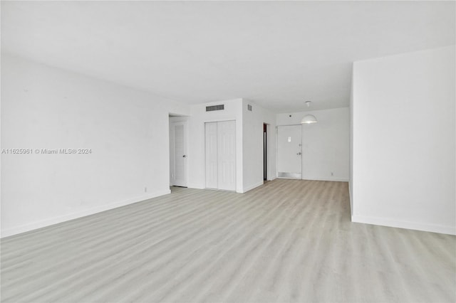 interior space with light hardwood / wood-style floors