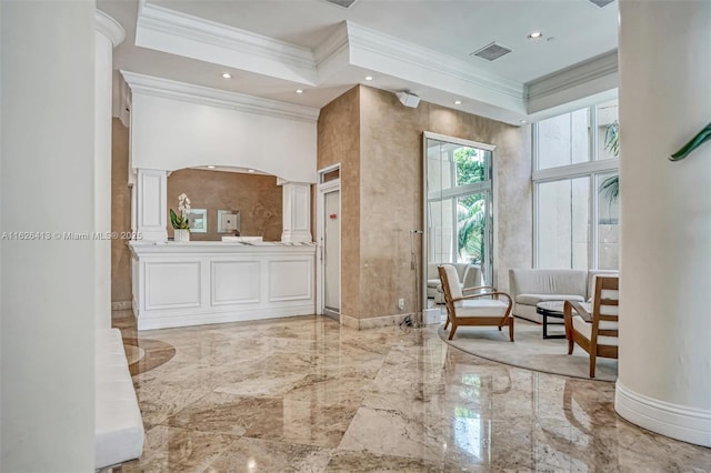 interior space with ornate columns