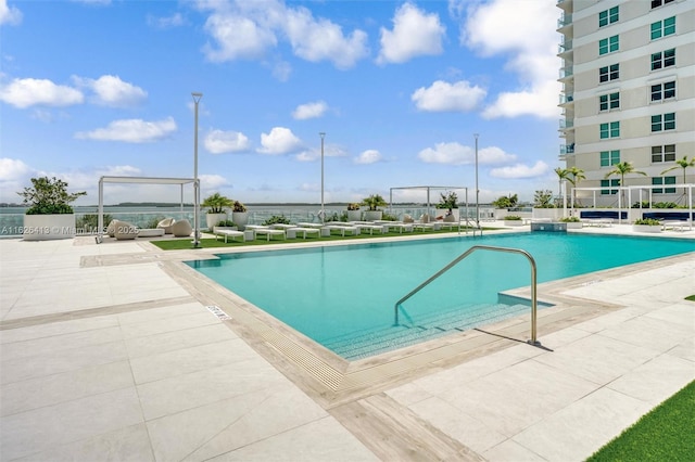 view of pool with a patio area