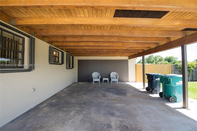 view of patio with a carport