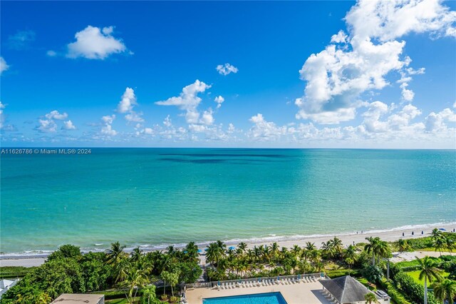 view of water feature featuring a view of the beach