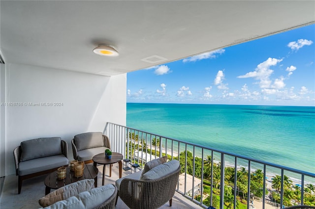 balcony with a water view