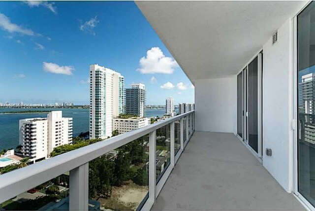 balcony with a water view