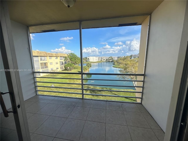 balcony with a water view