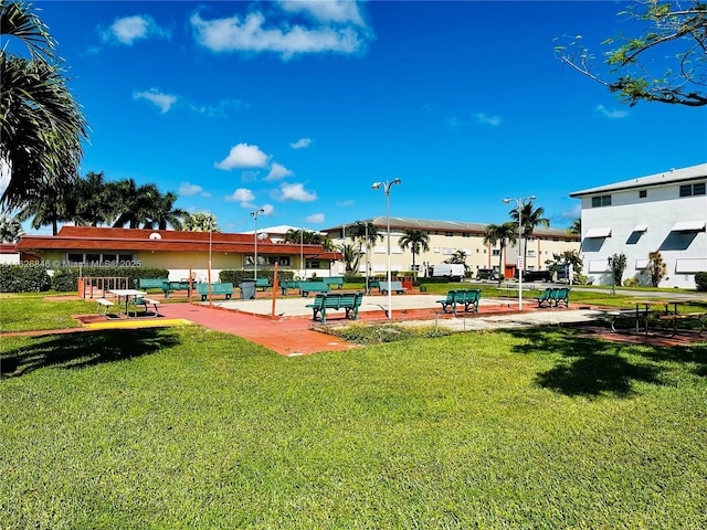 view of home's community featuring a lawn