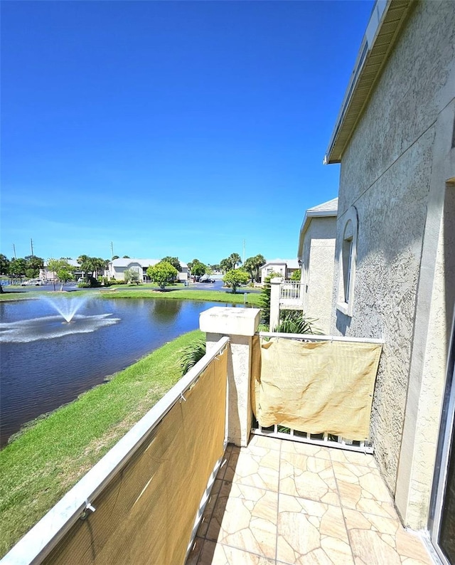 balcony with a water view