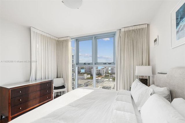 bedroom featuring floor to ceiling windows