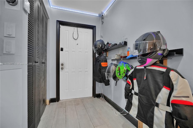 entryway featuring light hardwood / wood-style floors