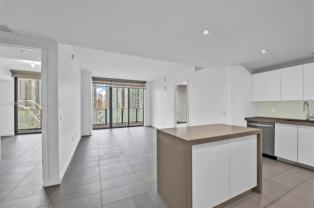 kitchen featuring white cabinetry, dishwasher, and plenty of natural light