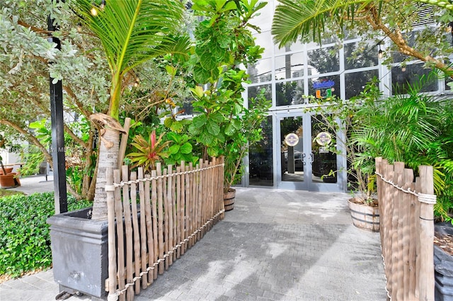 view of patio featuring french doors