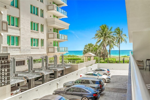 balcony with a water view