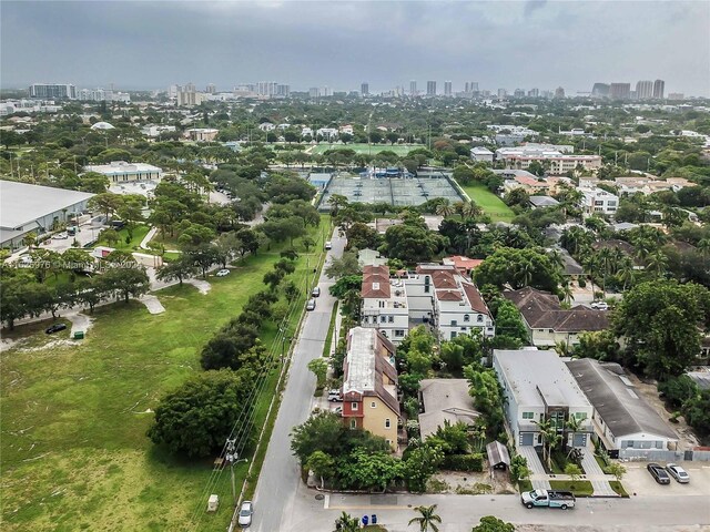 645 NE 9th Ave, Fort Lauderdale, FL 33304 - aerial view of property's location with skyline